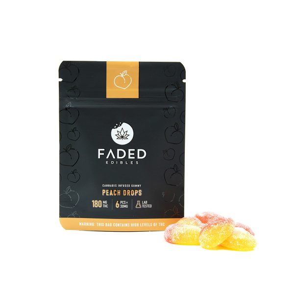 Faded Cannabis Peach Drops THC Gummies