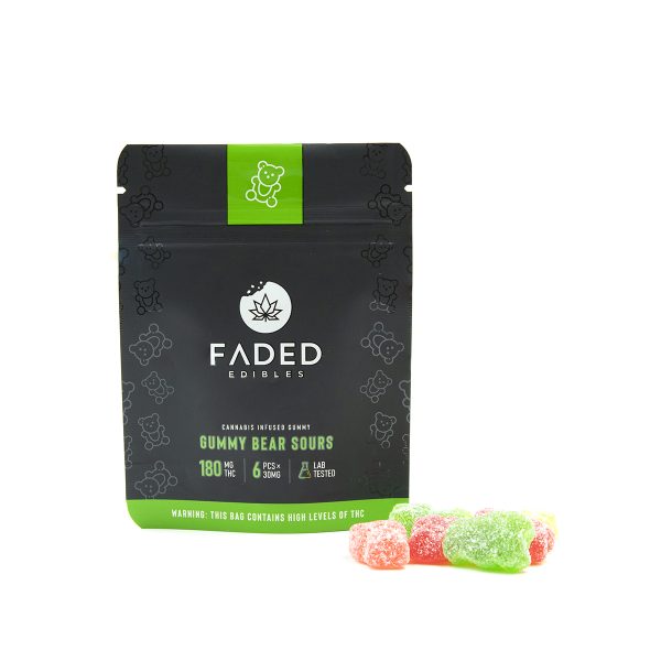 Faded Cannabis Gummy Bear Sours THC Gummies